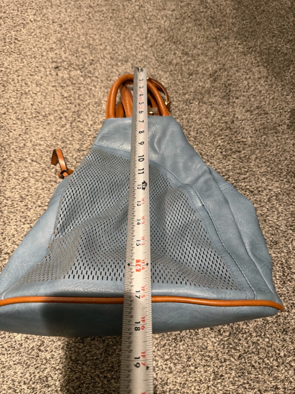 Baby Blue Backpack Purse - Picture 8 of 12